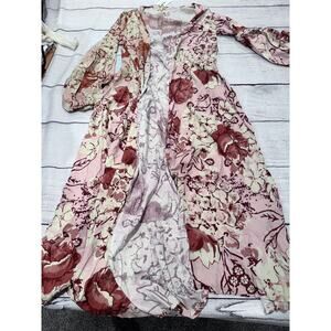 Mia Joy Joyfolie Brianna Kimona Neutral Floral NWT